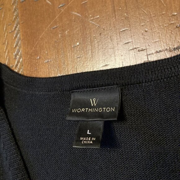 Worthington Black Knit Dress Size Large NWT - Picture 4 of 8